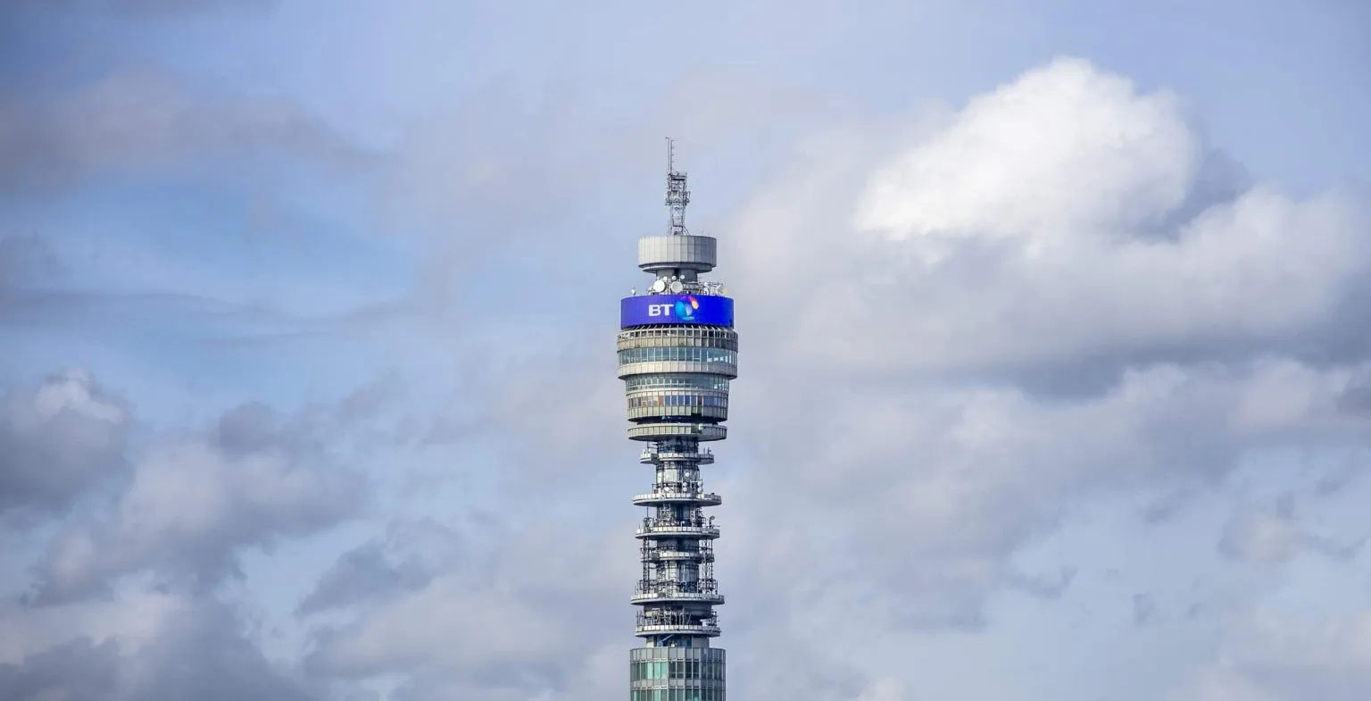 360° coloured LED screen at BT Tower, Fitzrovia, London